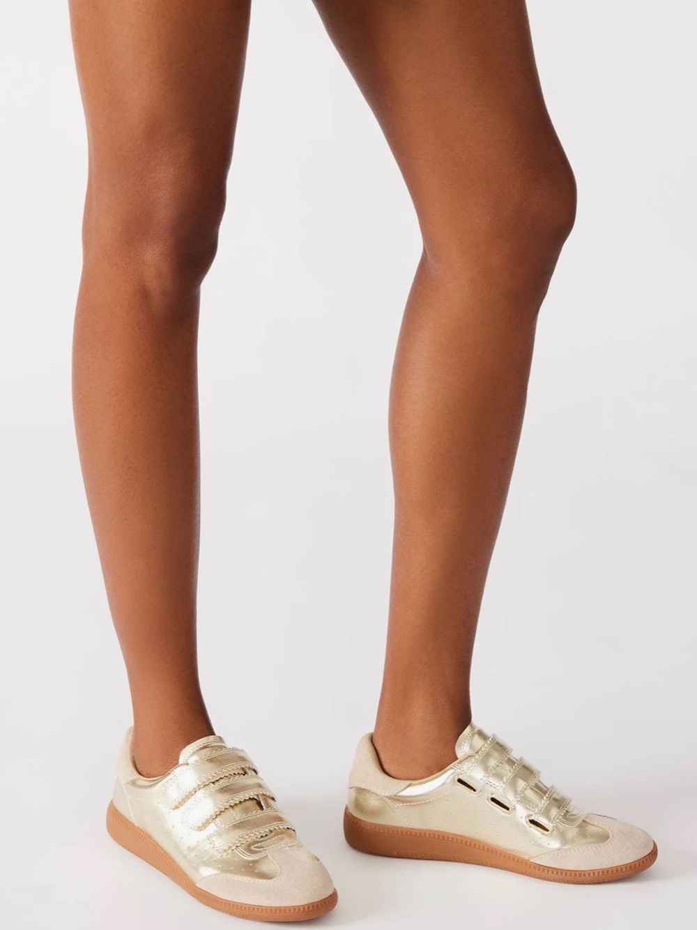 NWT Women’s Metallic Gold Velcro Sneakers 9